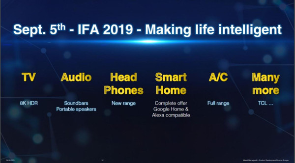 TCL IFA 2019 Annouce Making Life Intelligent